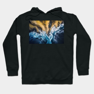 River in Iceland from above - Aerial Landscape Photography Hoodie